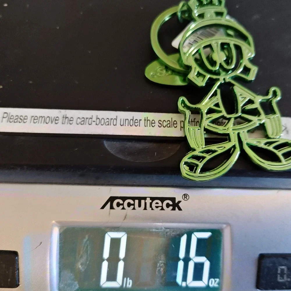 Six Flags Keychain Green Marvin the Martian Electroplated Looney Tunes